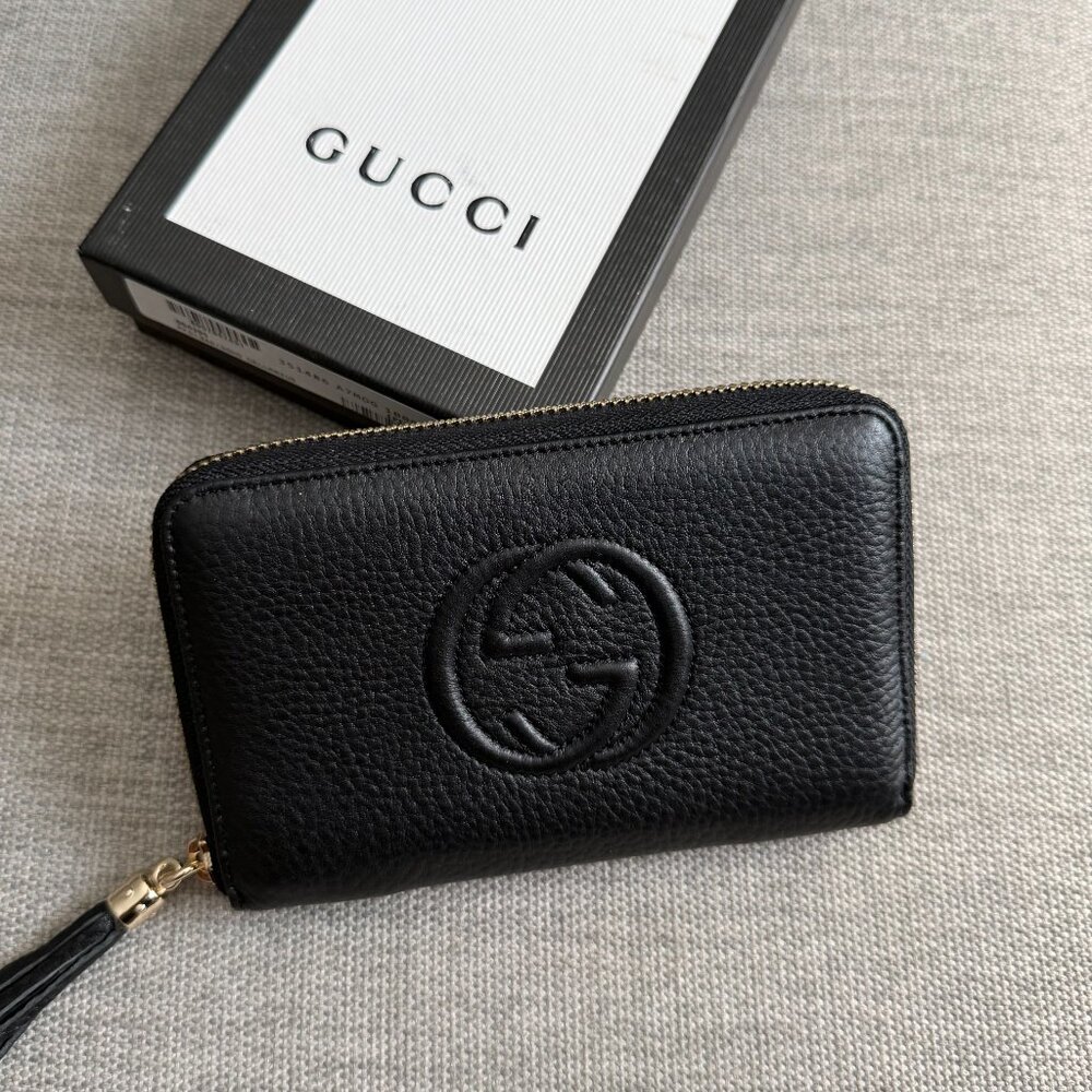 New Gucci Soho Black Leather Wallet